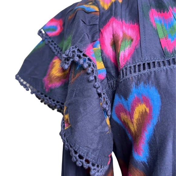 NWOT FARM Rio Multi-Color Heart Mini Dress with Beautiful Detailing (XS) - Picture 15 of 16